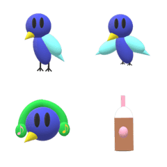 Blue bird emoji 1
