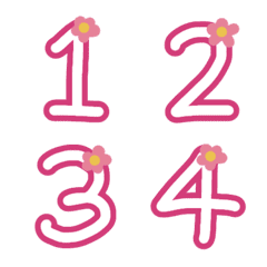 number pink flower - LINE絵文字 | LINE STORE