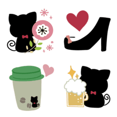 Nordic style Black cat move Emoji3