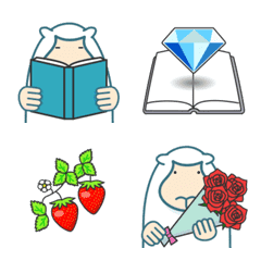 WOOL 25% Emoji Books&Flowers