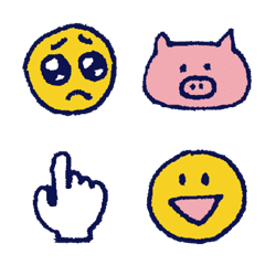 Simple Hand-drawn emojis (analog)