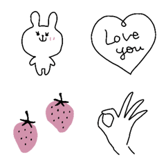 Hand-painted girlish emoji