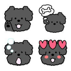 Emoji of toy poodle on everyday.Black.