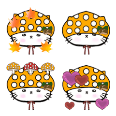 White cat Ai-chan emoji autumn 3