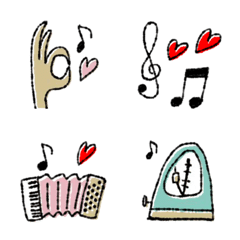 A Adult girls Emoji of musical notes