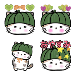 Calico cat Mai-chan emoji autumn 2