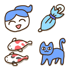 Blue hair office worker emoji