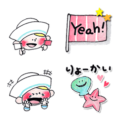 Watercolor Sailor Emoji