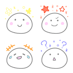 Simple cute emojis (white)