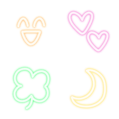 simple! neon style emoji