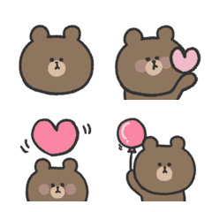 LINE FRIENDS brown cute emoji