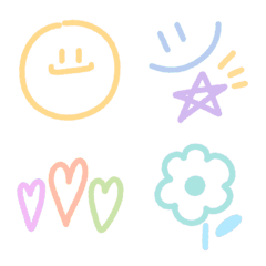 Everyday Line Emojis - Pastel Colors