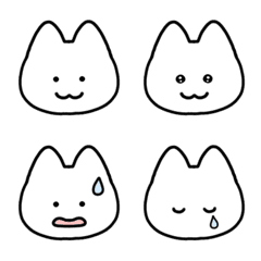 simple white pretty cat Emoji