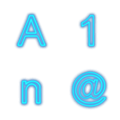 Blue Neon alphabet emoji