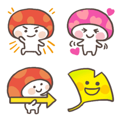 Cute mushroom Emoji."KINO and friends"