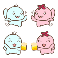 Combination emoji of little KA and NI