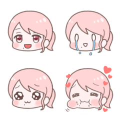 Emoji of girl with pink hair