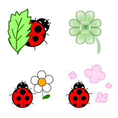Ladybugs and four-leaf clover  Emoji