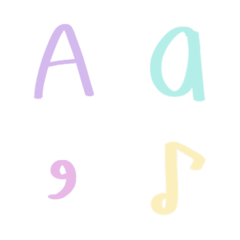 Cute handwriting alphabet ABC emoji V1
