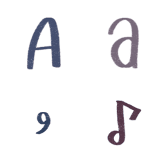 Cute handwriting alphabet ABC emoji V2