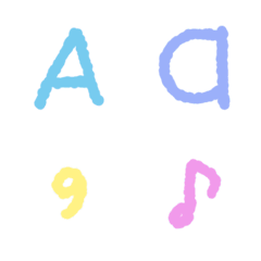 Cute handwriting alphabet ABC emoji V3