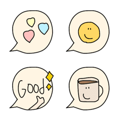 cute, speech bubble, emoji