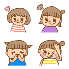 girl ofvarious expressions.Emoji