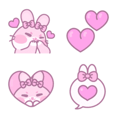 Cute pink rabbit and pink items
