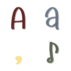 Cute handwriting alphabet ABC emoji V4
