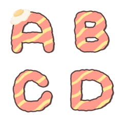 English Alphabets Bacon ABC 123 Symbol