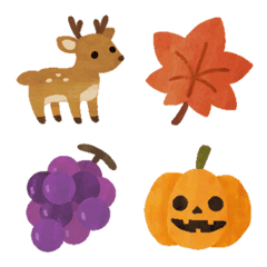 Vários emoticons fofos de outono