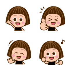 cute smiling girl emoji animation