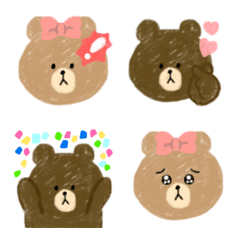 cute BROWN and CHOCO emoji crayon-style