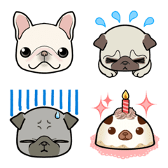 3 Snub-nosed Pups Emoji