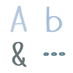Cute handwriting alphabet ABC emoji V6