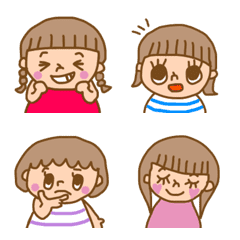girl ofvarious expressions.Emoji2