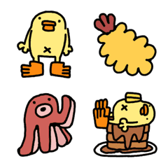 Chick people Piyo and food emoji