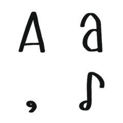 Cute handwriting alphabet ABC emoji V9