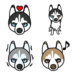 Various Siberian Husky Emoji