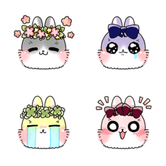 Fluffy cute rabbits emoji