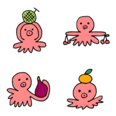 Gurita & Buah (Emoji)