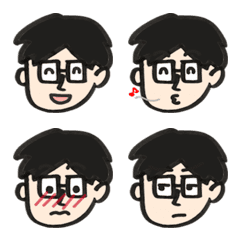 Men's stickers <man with glasses01>