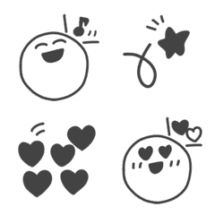 Move Monochrome cute emoji3