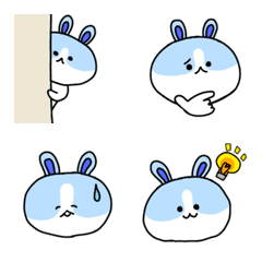 Daily life Emoji of blue rabbit