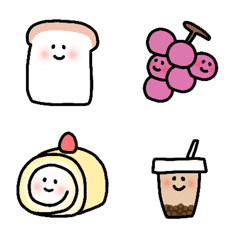 cute fruits, bread and desserts