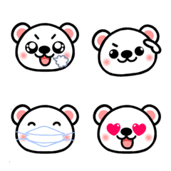 Easy-to-use white bear Emoji
