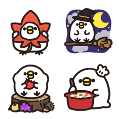 Rounded bird animated emoji autumn