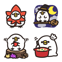 Rounded bird emoji autumn
