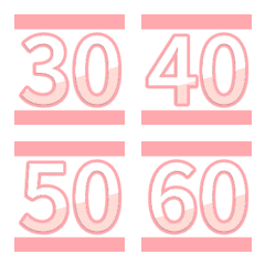 Easy Stickers for Number [Pink02][30-69]