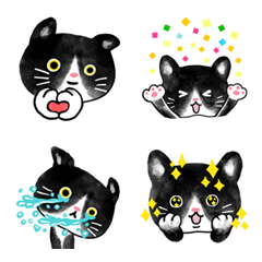 Black and White Cat Emoji  : Cat Emoji 1
